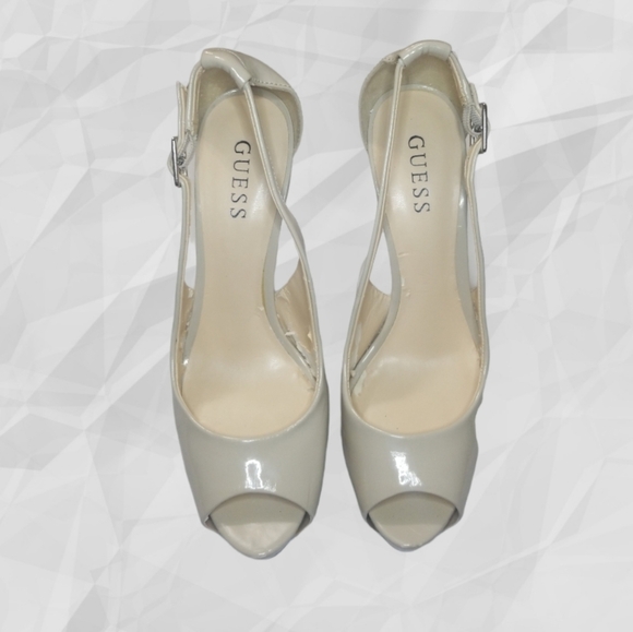 GUESS Peep Toe Heels Nude Patent 8 - Picture 3 of 12